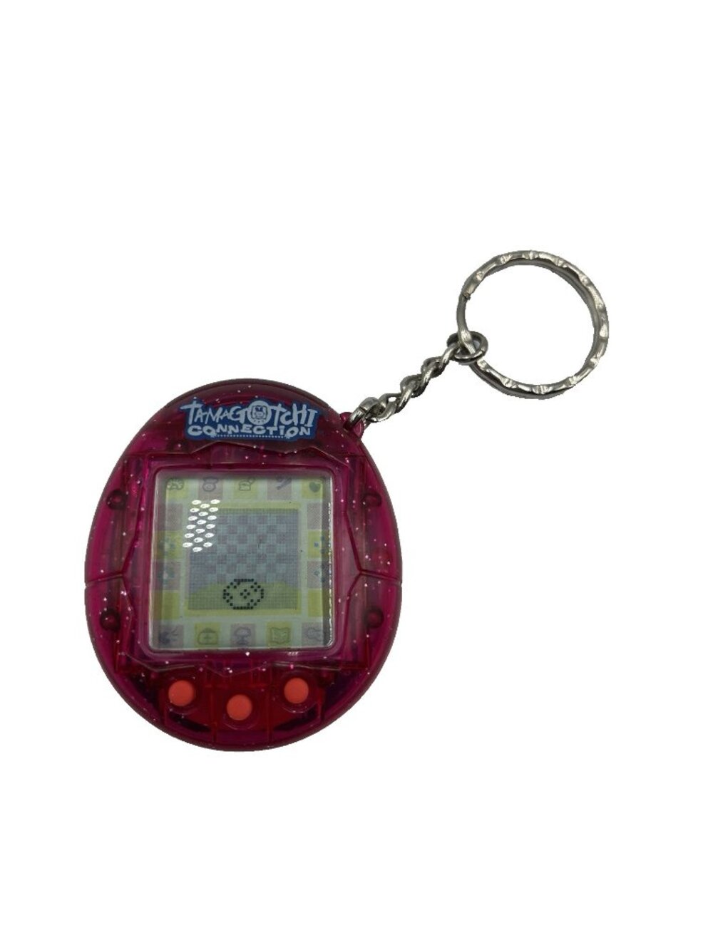 Tamagotchi Connection V1 2004 Transparent Pink Sparkle Vintage Y2k